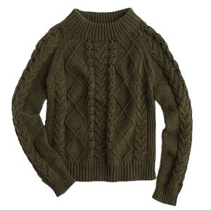 J.Crew Wide Mockneck Cable Knit Sweater